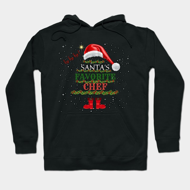 Santa's Favorite Chef Christmas Gift Hoodie by Positive Designer